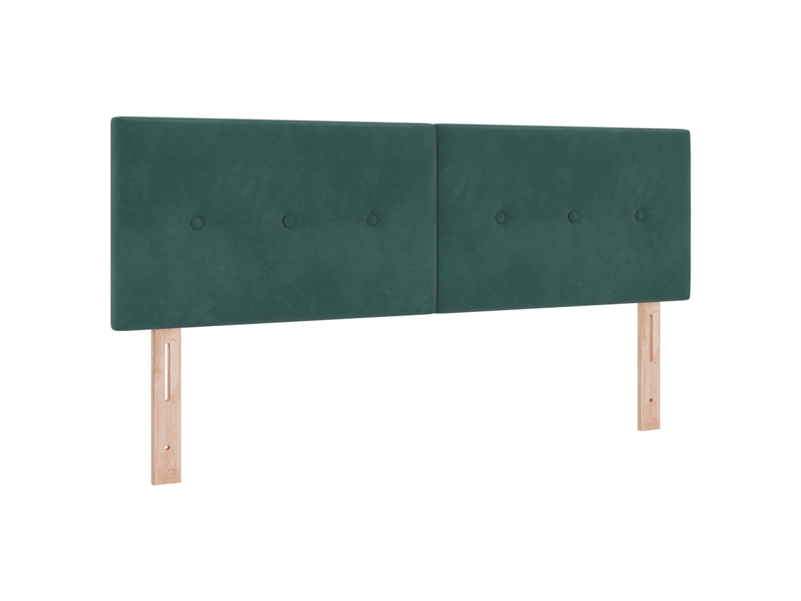 Cabeceira De Tecido Verde Escura Vidaxl Verde Veludo (160 Cm)