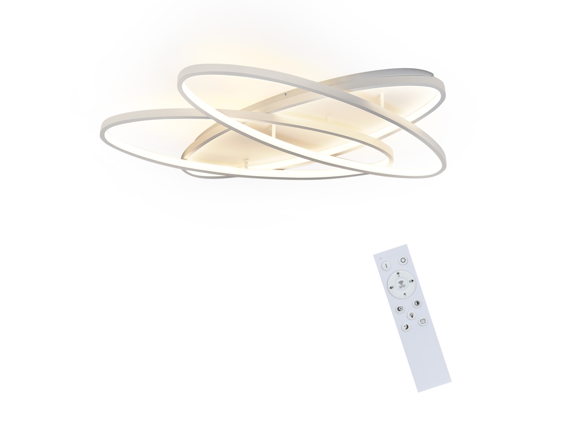 Lâmpada de Teto Led para Lâmpada de De 76 W 2 Anéis Reguláveis ​​Com Controle Remoto Lâmpada de Design Moderno Lâmpada de para Branca NETTLIFE