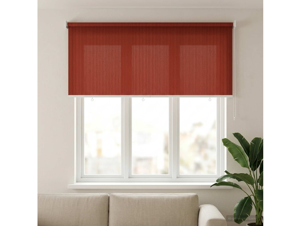 Vidaxl Persiana Rolô Externa Com Bloco De 90% Uv Terracota Hdpe