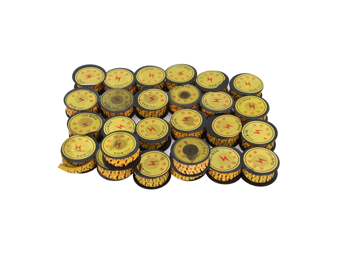 26 peças de tubo de cabo de marca EC com letras e números codificados em PVC, cabo de marca Az, 10m²