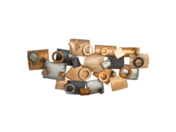Decoração de Parede DKD HOME DECOR Abstrato Cinzento Metal Cobre Moderno Círculos 109x7x53 cm