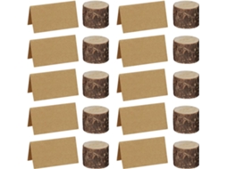 Conjunto 26 Porta Notas Rústicos Madeira Maciça Suporte Formato Tronco Recados Independente Escritório GOKOCO