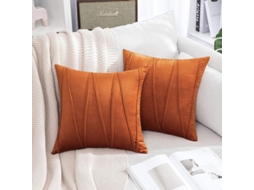 Rebe-fundas De Almohada De Terciopelo Boho Otoño Suaves Decorativas Para Sofá Cama 18x18 Polegadas Laranja Pacote De 2