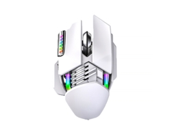 Rato Yizhood M7 Rgb Usb 2.4g Wireless Gaming 3200 Dpi 7 Botões Programáveis Para Jogadores De Pc Branco