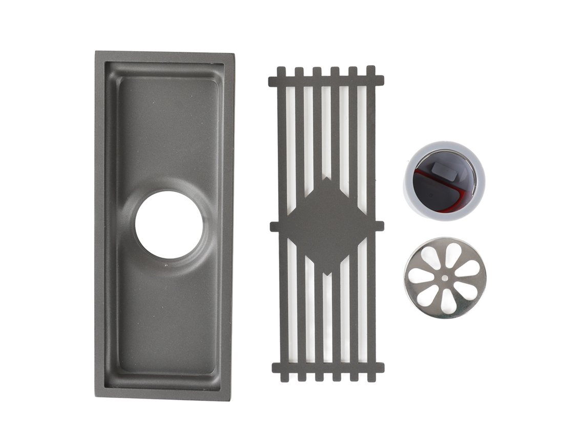 Ralo de Piso AQUAFORGE preto, para Chuveiro, em Aço Inoxidável