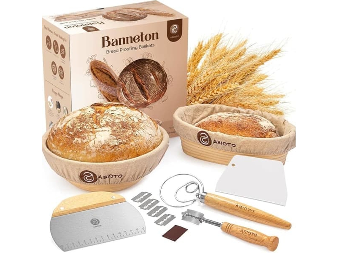 Cesto Banneton Para Pão Artesanal, 23 Cm, Formato Redondo, Com Forro De Linho, Para Massa Madre, Fermentação Natural E Padaria Doméstica