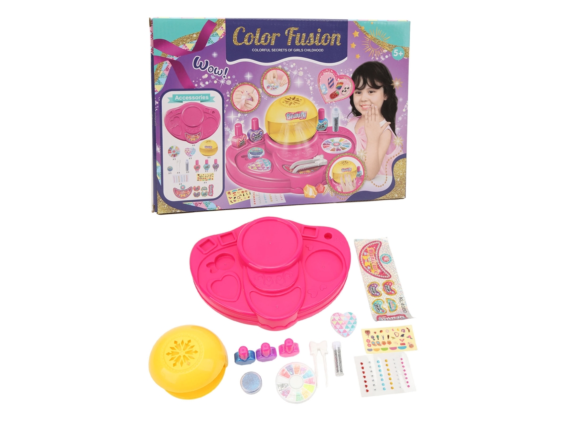 Conjunto De Unhas Para Meninas Com Mais De 5 Anos Brinquedo De Esmalte Diy Secagem Rápida Cores Brilhantes Abs