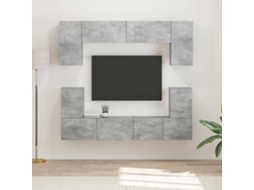 Vidaxl Conjunto De Móvel De Tv 5 Unid. Cinzento Derivados De Madeira
