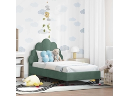 Vidaxl Estrutura De Cama Para Criança Com Cabeceira Verde Do Mar