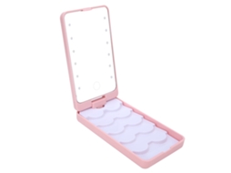 Caja de almacenamiento de pestañas postizas Vante con luces LED y espejo de maquillaje