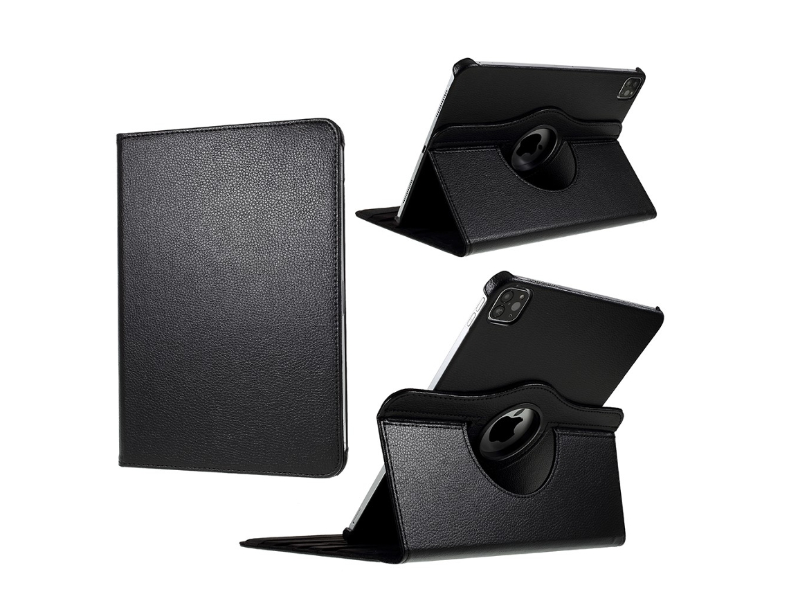 Capa 360 Litchi Para Ipad Pro 12.9 (4/5/6 Geração), Preta