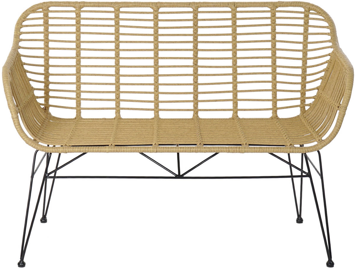 Sofá de Jardim ITEM Ratan Sintético Ferro Galvanizado (116 x 55 x 83 cm - Natural)