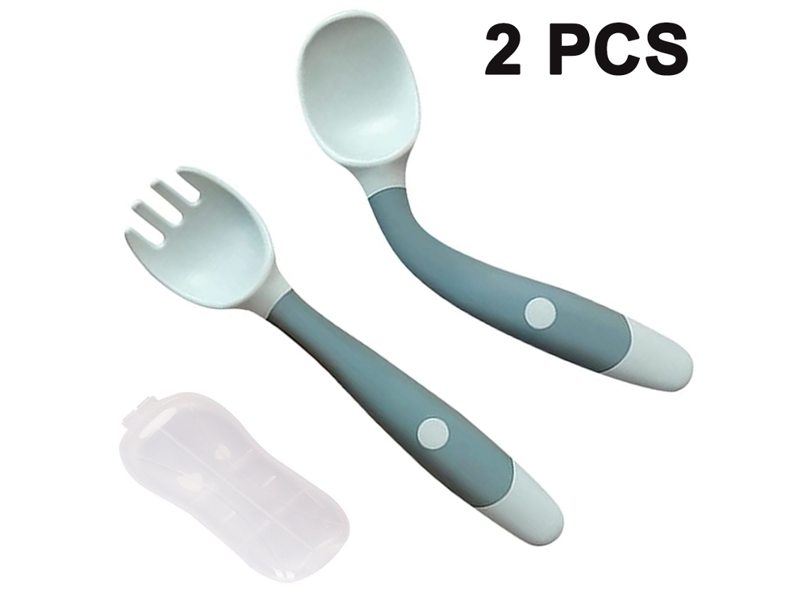 Elysve Utensílios Para Bebés Conjunto De Colher E Garfo Para Aprender A Comer