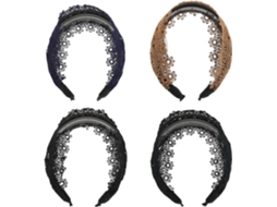 Nuobesty Com 4 Faixas De Cabelo Largas Em Tecido Para Mulheres, Com Ampla Cobertura, Estilo Elegante E