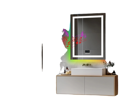 Espelho De Banheiro, Caixa De Som Bluetooth, Sistema Antiembaã§ante, 70x90cm Rgb Oem