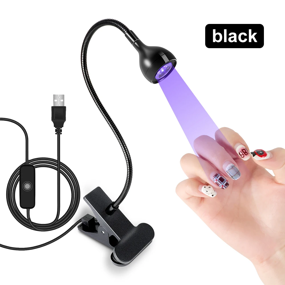 Lâmpada Uv Led Para Unhas. Mini Lâmpada Portátil Usb Flexível Com Clipe Para Uso Em Mesa, Perfeita Para Manicures E Salões De Beleza