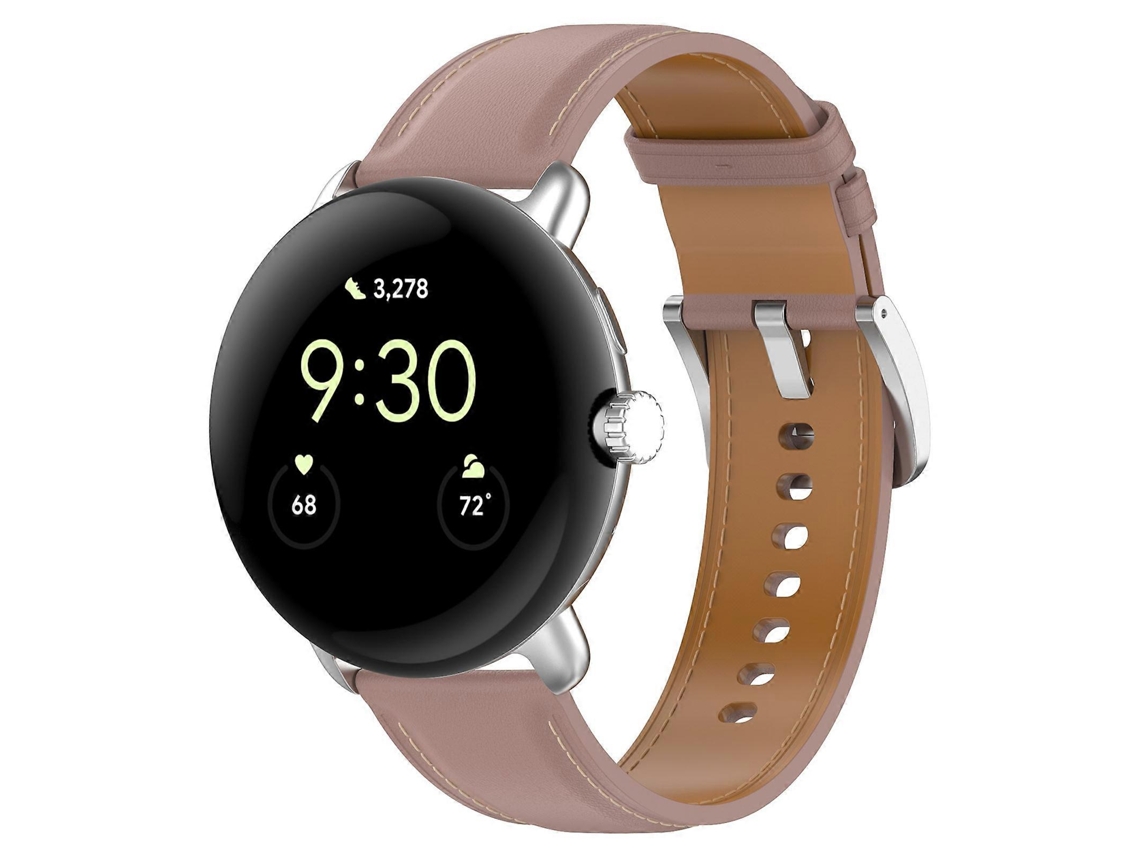 Pulseira De Couro Com Costura Em Relevo Para Relógio Google Pixel