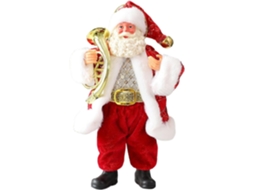 Estatuetas de Papai Noel Estátua Decorativa de Natal, Enfeite Festivo de Natal, com Instrumentos Musicais Escultura CHABERLU