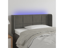 Cabecero de terciopelo con luces LED 83x16x78/88cm Gris oscuro