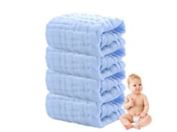 Conjunto de Toalha RNEMITERY Lavagem Rosto Absorventes Algodão Azul - 4pcs (30x30cm)