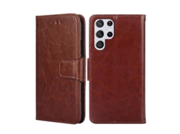 Capa De Celular Em Couro Com Textura De Cristal Para Samsung Galaxy S23 Ultra 5g