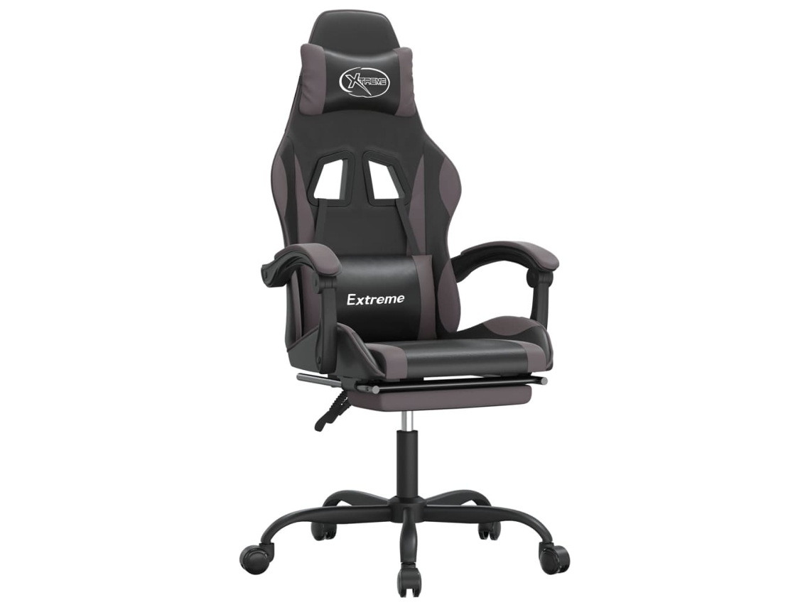 Cadeira de gaming VIDAXL Cinzeto Couro Artificial