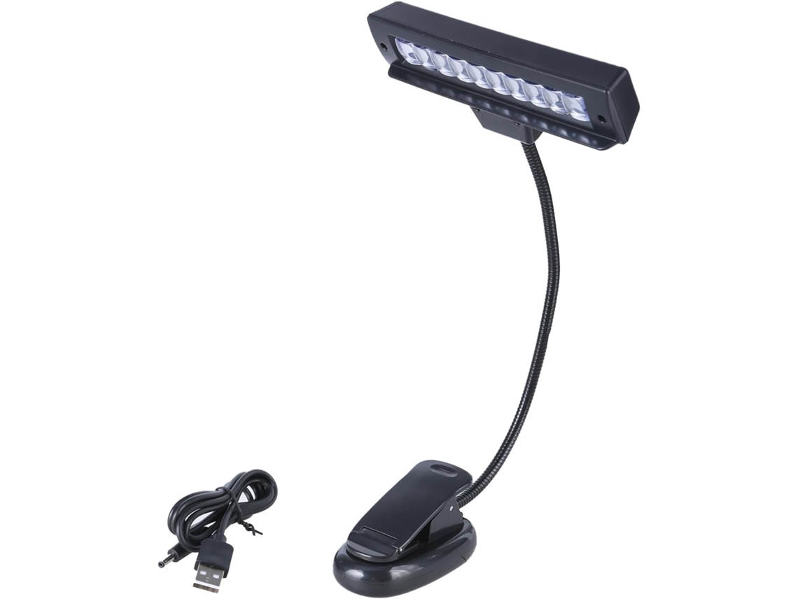 Luminária De Leitura Ajustável Para Livros E Camping, Com 10 Luzes Led E Recarregável Via Usb Para Uso Doméstico E