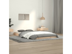 Estrutura De Cama 100x200 Cm Madeira De Pinho Maciça