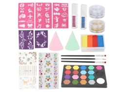 Set De Pintura Facial E Corporal Não Tóxica De 19 Cores Para Cosplay, Festivais E Festas Com Acessórios Incluídos