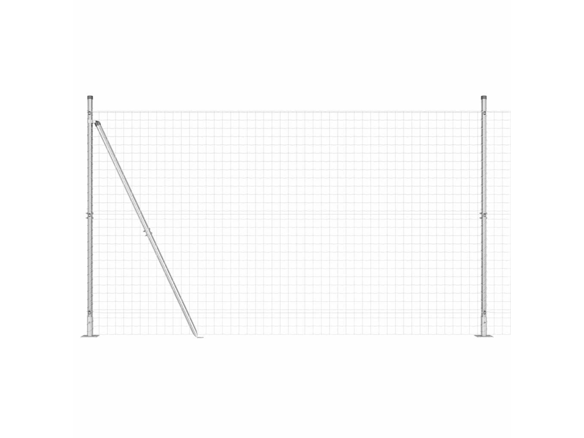 Conjunto 1 Cerca Externa Vidaxl Prateado Aço (10 X 1,4 M)