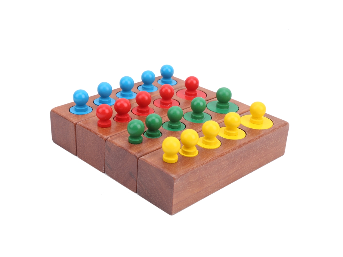 Conjunto de Blocos Cilíndricos de Madeira Montessori ATS, Brinquedos Sensoriais para Aprendizagem Precoce, Presente para Bebês