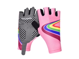 Luvas de Ciclismo para Crianças Meio Dedo, Silicone, Acessórios, Rosa M | S/MARCA