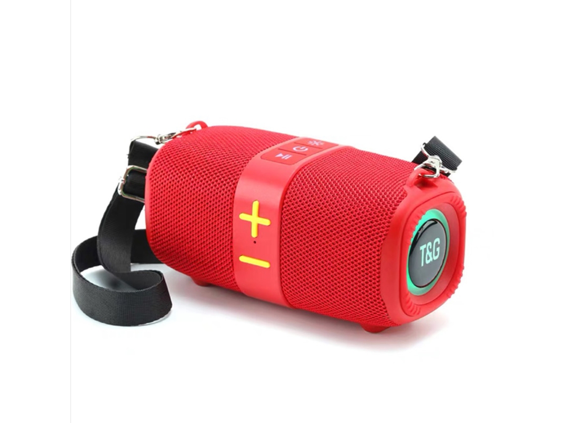 (vermelho) Tg667 Caixa De Som Bluetooth Compacto Com Luz Led E Suporte Para Braço
