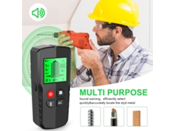 Detector 5 em 1 Parede Lcd Metal Madeira Cabos Ac