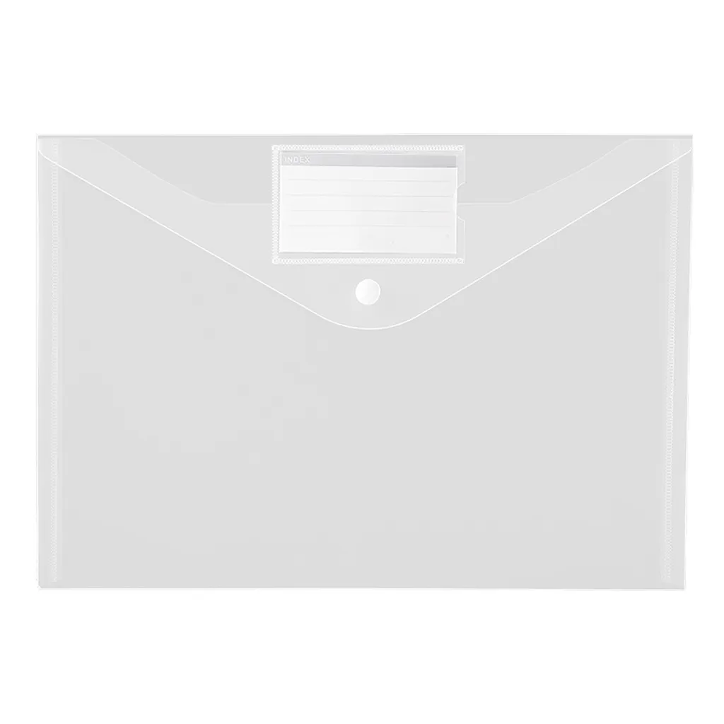 Conjunto de 10 Pastas Transparentes para Documentos Tamanho A4 com Fecho de Pressão BRILVIBERA