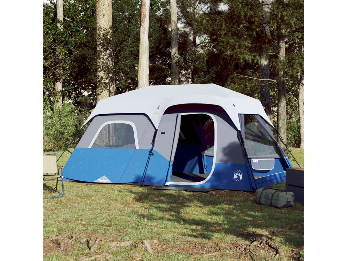 Vidaxl Tenda Familiar C/ Led 9 Pessoas Libertação Rápida Azul-claro