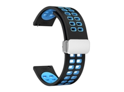 Pulseira De Relógio De Silicone Bicolor Com Fecho Dobrável De Furos Duplos Na Cor Prata