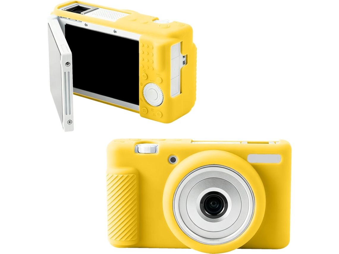 Capa Silicone HEXINYIGJLY para Sony Zv 1f/zv 1 Iianti Risco, Acesso Total, Montagem Tripé Amarelo