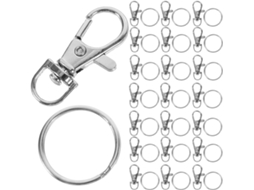 Conjunto De Anéis Metálicos Artesanato, Clips Chaveiro, Fecho Lagosta Giratório, 120 Peças, 60-ganchos, 60 Anéis
