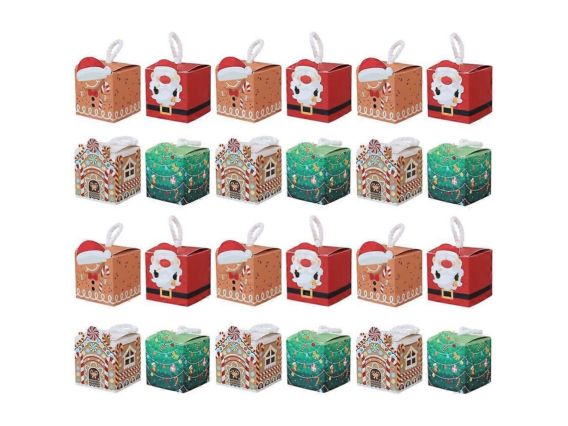 Conjunto De 24 Caixas De Presente De Natal, Caixas Para Doces, Caixas Para Guloseimas, Decorações Para Festas De Natal Hengjian