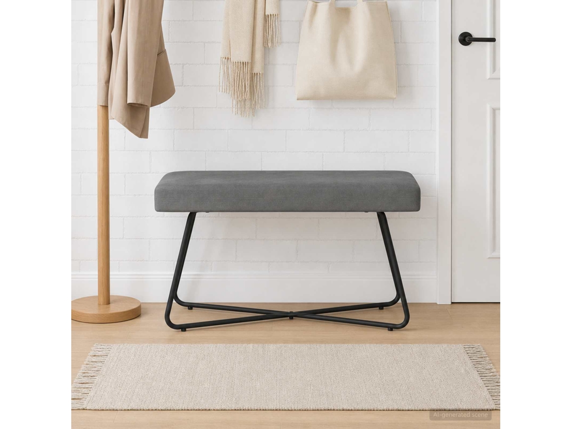 Vidaxl Banco Cinzento-escuro 80 X 40 X 45 Cm Veludo