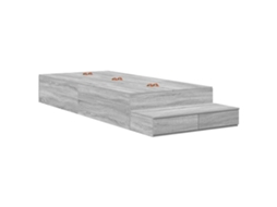 Estrado de Cama com Arrumação e Gaveta Cinza Sonoma 75 cm MAISON EXCLUSIVE