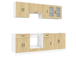 Conjunto 8 Armário de Cozinha Conjunto Kalmar VIDAXL Sonoma Carvalho