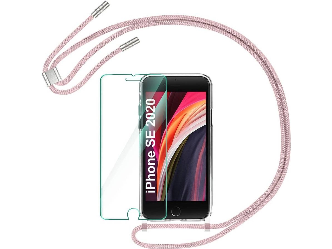 Capa Película iPhone 7  HONGWE. Com corda Transparente, Rosa