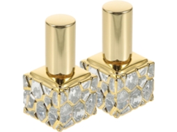 Miniaturas de borrachas de vidro dourado de 10ml com design elegante e prático, item de colecionador.