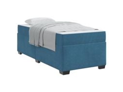 Estrutura da Cama com Colchão Azul Escuro Tecido MAISON EXCLUSIVE 100x200 cm