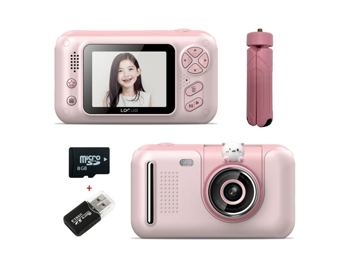 Câmera infantil Yizhood 4000W HD Pixel de 24 polegadas com lente dobrável e tripé, 8 GB, rosa