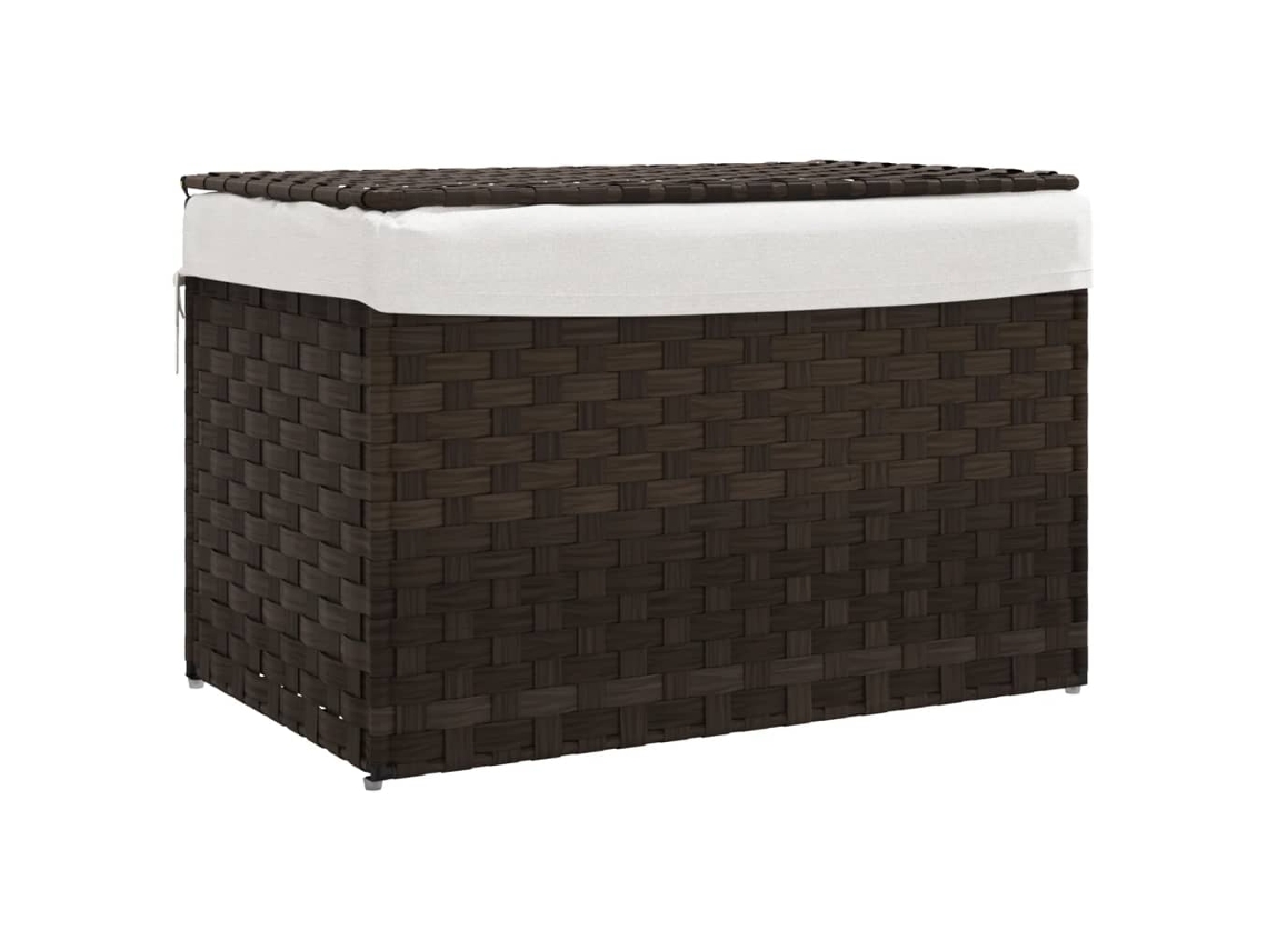 Cesto para Roupa Suja VIDAXL Marrom Rattan / Vime 55.5X35X34 Cm