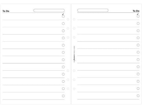 Recarga de Folhas FILOFAX  Lista De Afazeres (Branco - Notas - 25 Folhas)