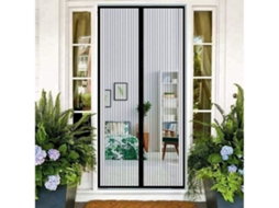 Cortina De Porta Magnética/porta Mosquiteira Magnética Para Portas De Janela Anti-mosquitos Voa Preto 140x240 Cm*